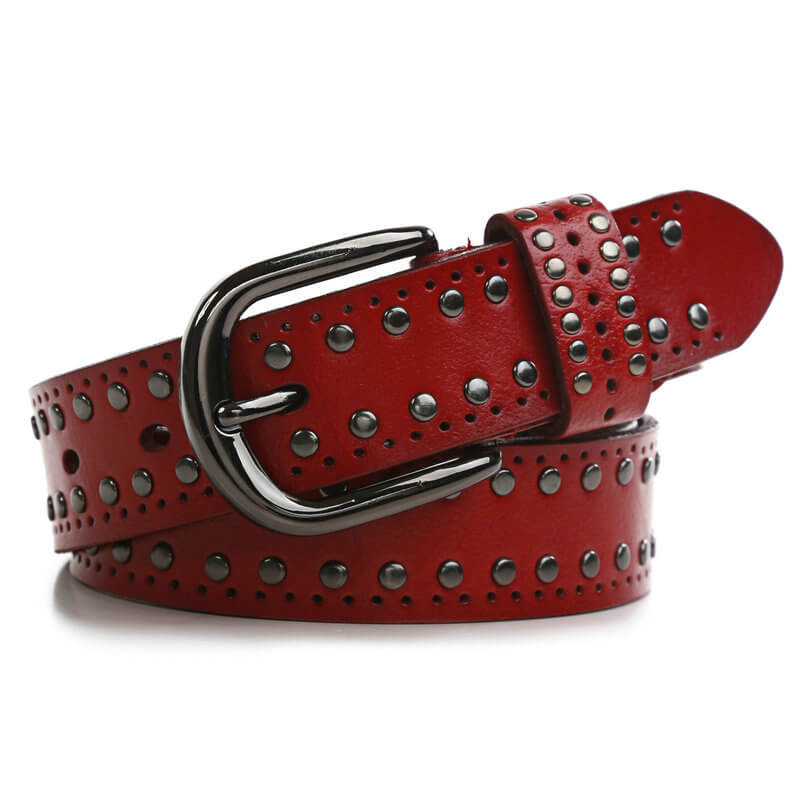 Ceinture Punk à Boucle Décorée à Rivets Multiples-WB7041