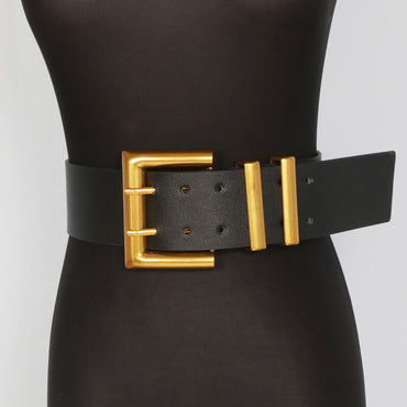Gold Metal Buckle Waist Belt for Dress or Blazer – Punk Style