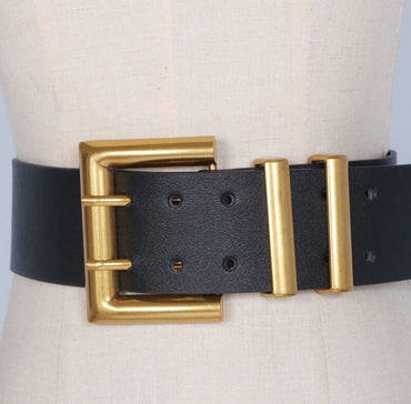 Gold Metal Buckle Waist Belt for Dress or Blazer – Punk Style