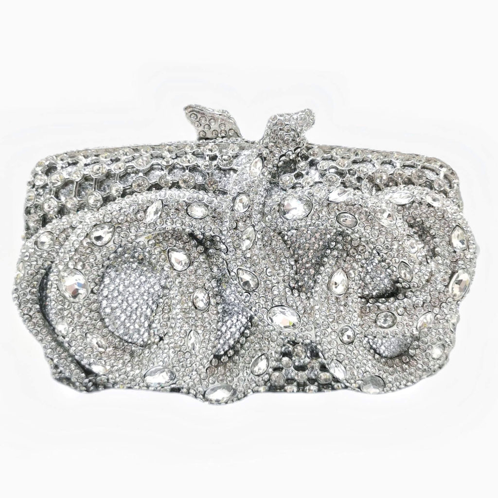 Python Rectangular Snake Bejeweled Clutch - Main View 09 - WAAMII