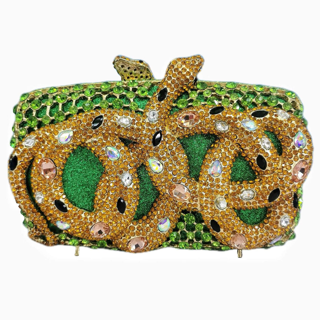 Python Rectangular Snake Bejeweled Clutch - Main View 11 - WAAMII