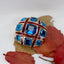 Red Cross Blue Crystalline Glazed Brooch Pins - - Luxury Jewelry by WAAMII