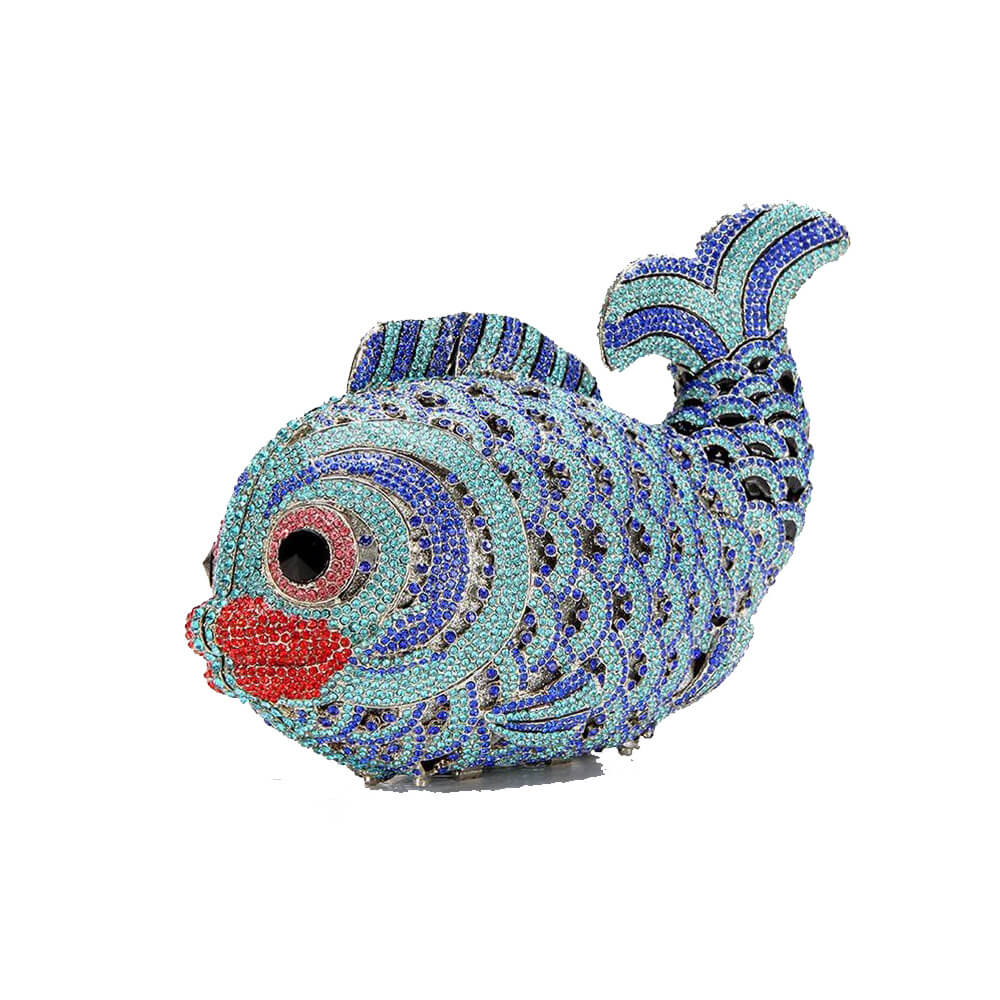 Sparkle Rhinestone Fish Clutch - Light blue - WAAMII - (light-blue)