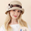 Women's Straw Hat with Foldable Brim and Double Ribbon Bow