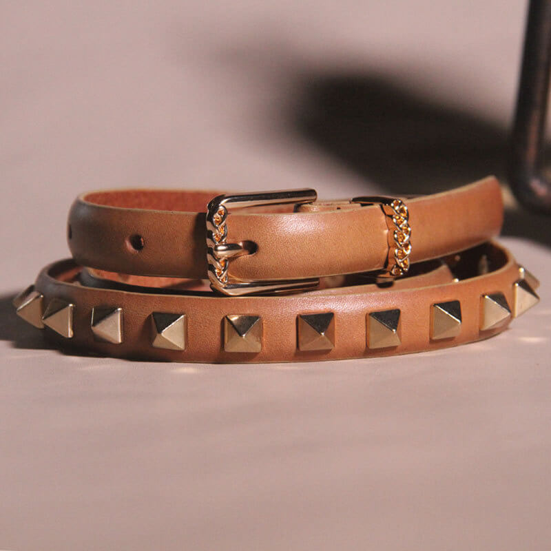 Ceinture Punk à Boucle Décorée à Rivets Multiples-WB7041