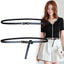 Vintage Gold Buckle Thin Leather Belt for Women – Dress & Skirt Accessory