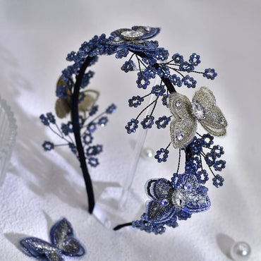 Crystal Butterfly Jeweled Headband WA208 - - Luxury Accessories by WAAMII