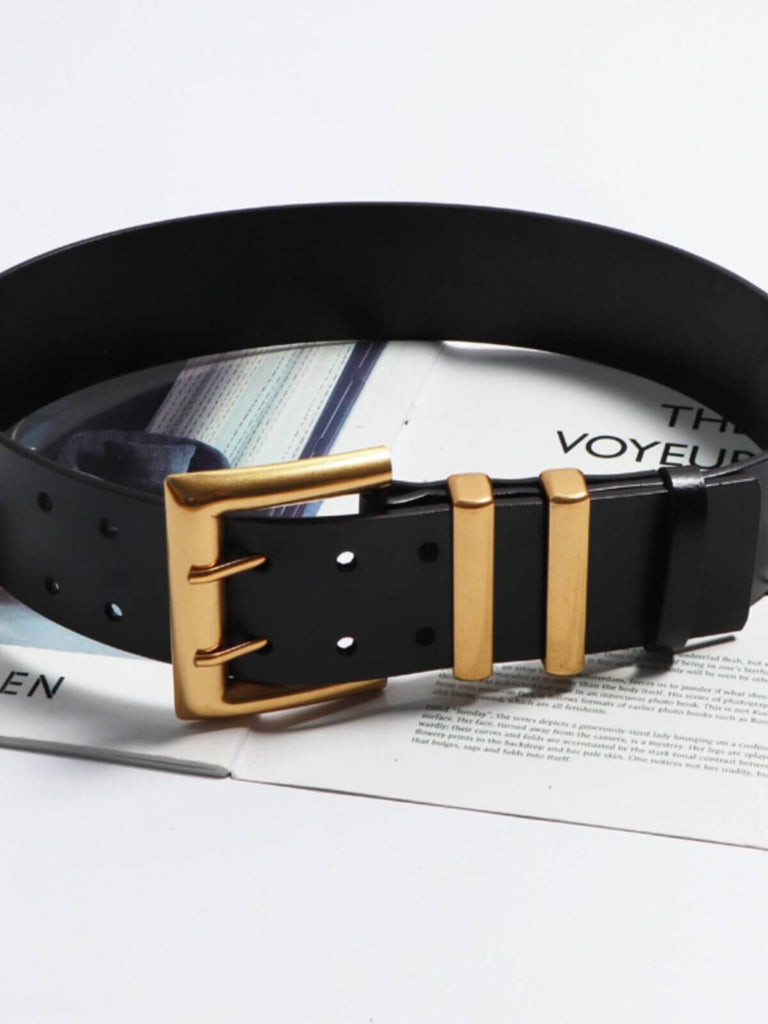 Gold Metal Buckle Waist Belt for Dress or Blazer – Punk Style