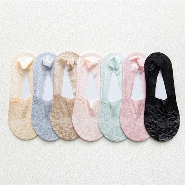 10 Pairs New Fashion Invisible Antiskid Lace Socks Accessories WAAMII Colors you want Suit for 35-40 