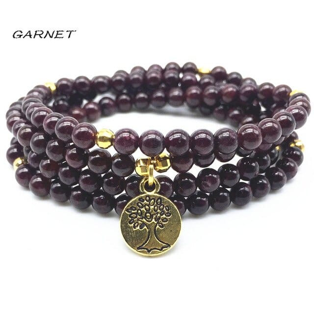 100% Natural Tourmaline Stone Beads Luck Bracelets Jewelry WAAMII garnet  