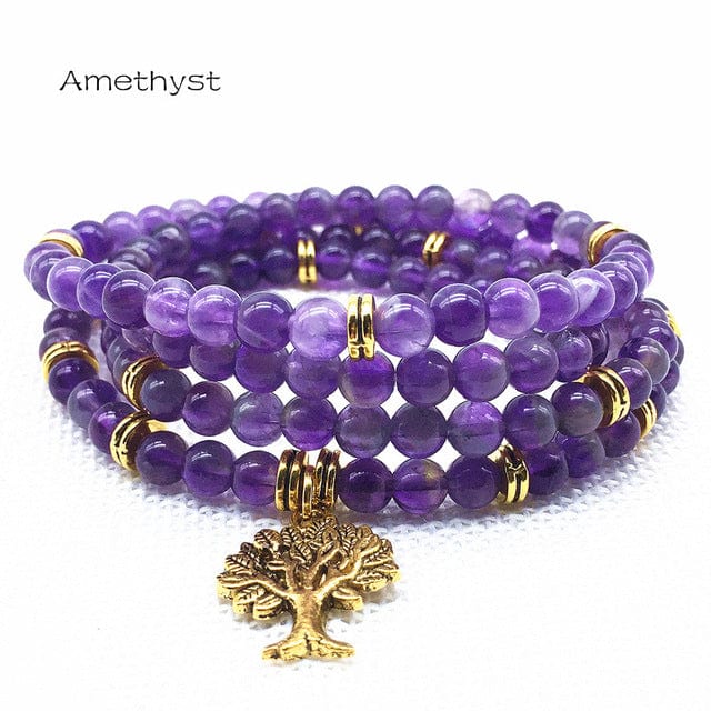 100% Natural Tourmaline Stone Beads Luck Bracelets Jewelry WAAMII amethyst  