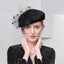 100% Wool Floral Beret Hat With Veil Women's Fascinators Hat