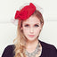 100% Wool Pillbox Hat Fedora With Black Veil Bowknot Fascinators For Women Accessories WAAMII Red Fit At All 