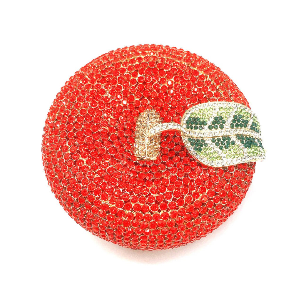 3D Sparkling Crystal Rhinestone Apple Fruity Clutch bags WAAMII   