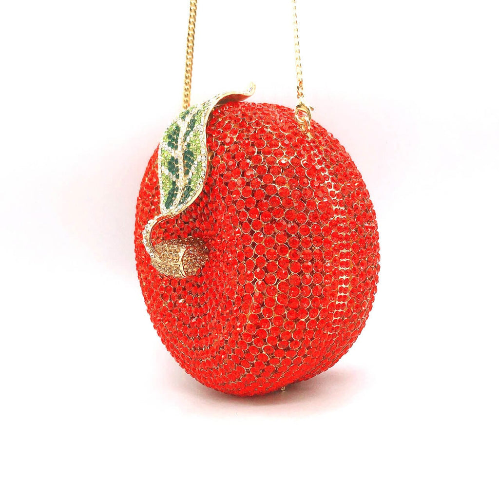 3D Sparkling Crystal Rhinestone Apple Fruity Clutch bags WAAMII   