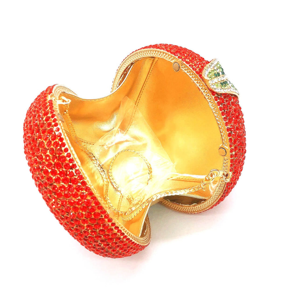 3D Sparkling Crystal Rhinestone Apple Fruity Clutch bags WAAMII   