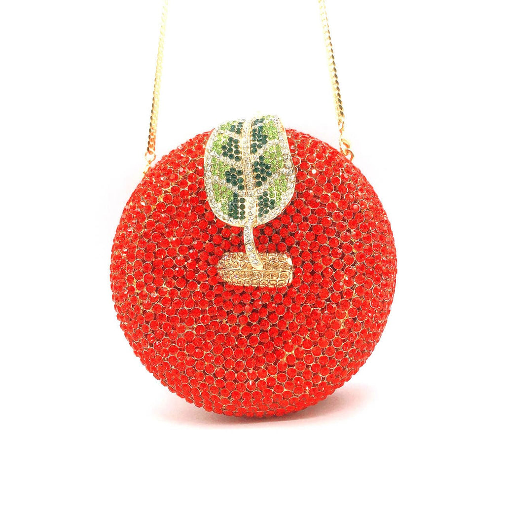 3D Sparkling Crystal Rhinestone Apple Fruity Clutch bags WAAMII   