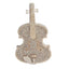 3D Sparkling Violin Shape Crystal Rhinestone Clutch bags WAAMII Gold AB  