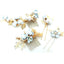 4pcs Gold Leaves Blue Floral Hair Combs Hair Pins Bridal Wedding Hair Accessories