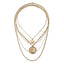 5 Layer Gold Coin Layered Necklace Jewelry WAAMII   