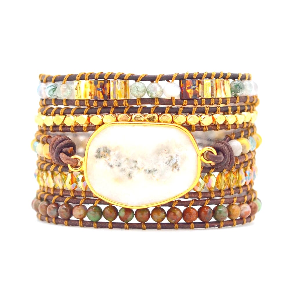 5 Wrap Natural Stone Boho Bracelets Jewelry WAAMII   