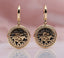 585 Rose Gold Double Sided Mosaic Pattern Black Ceramic Hook Earrings Jewelry WAAMII   