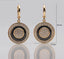 585 Rose Gold Double Sided Mosaic Pattern Black Ceramic Hook Earrings Jewelry WAAMII   