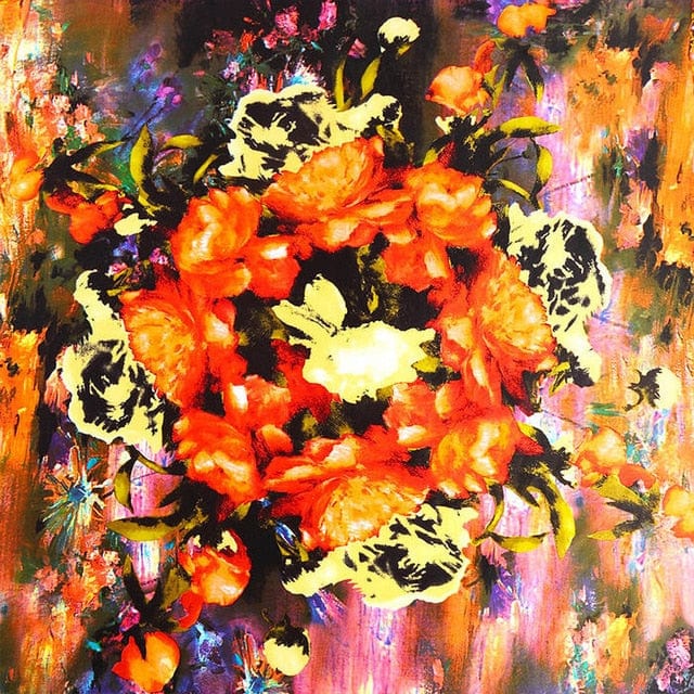 90*90CM 100% Real Silk Square Scarf Van Gogh Classic Oil Paiting Scarf Starry Night and More - Cross country flower - Luxury Accessories by WAAMII