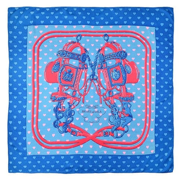 90x90cm Leopard Print Square Silk Scarves Twilly Scarf-Mutiple Patterns - Dog Blue - Luxury Accessories by WAAMII