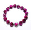 925 Sterling Silver Faceted Tiger's Eye Beads Bracelet-Rose Red Jewelry WAAMII   