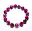 925 Sterling Silver Faceted Tiger's Eye Beads Bracelet-Rose Red
