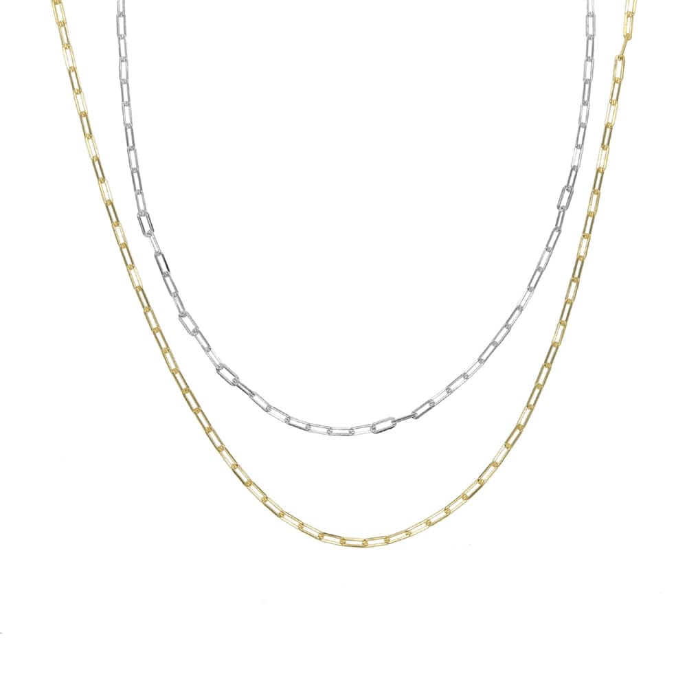 925 Sterling Silver Gold Plated Link Chain Necklace Jewelry WAAMII   
