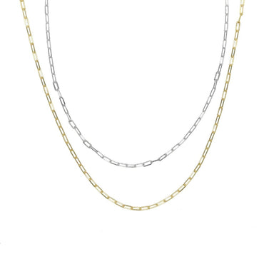925 Sterling Silver Gold Plated Link Chain Necklace - - Luxury Jewelry by WAAMII