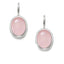 925 Sterling Silver Pink Opal Oval Drop Earrings