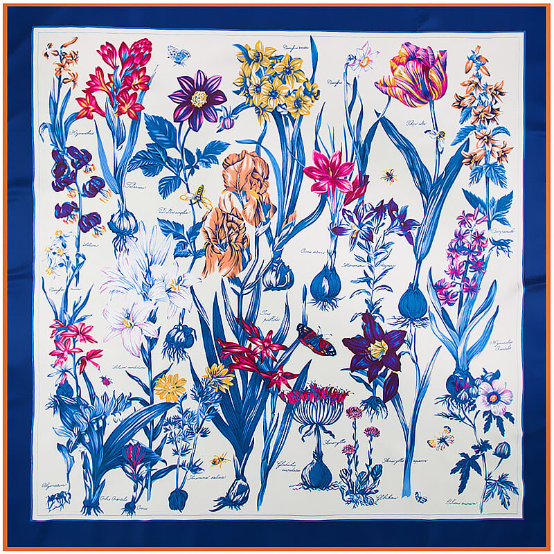 130*130CM 100% Imitation Silk Twill Silk Square Scarf Scarves Floral Tree Print Scarf-Multi Colors Accessories WAAMII 23  