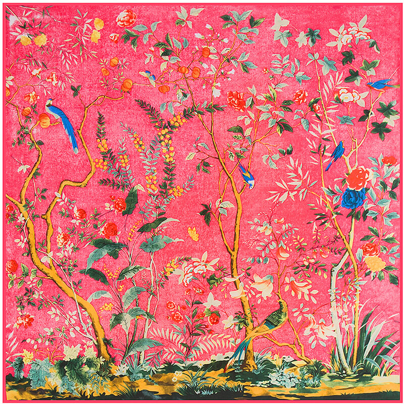130*130CM 100% Imitation Silk Twill Silk Square Scarf Scarves Floral Tree Print Scarf-Multi Colors Accessories WAAMII 29  