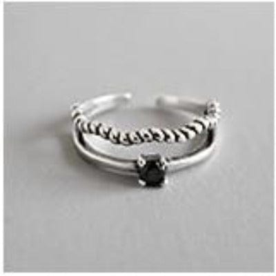 Adjustable Fashion Vintage Personality 925 Silver Rings For Women Jewelry WAAMII Resizable Silver 9 