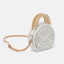 Anita Hand Woven Circular Top-Handle Straw Beach Bag Crossbody bags WAAMII white  
