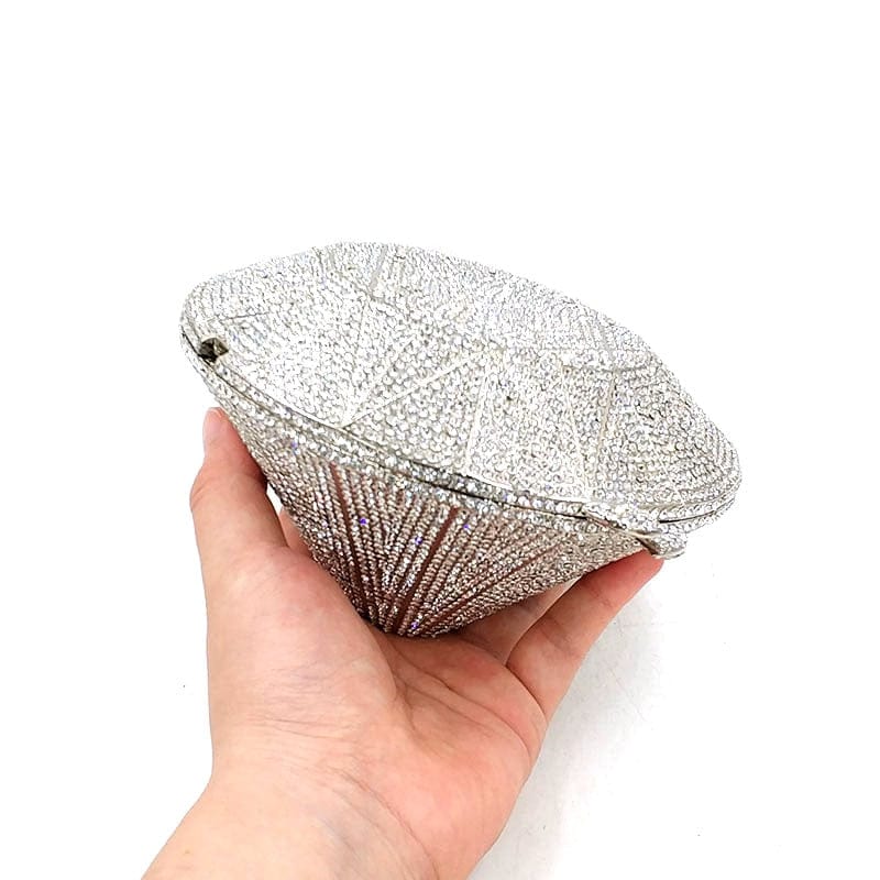 Big Diamond Crystal CZ Clutch Bridal Wedding Evening Bag bags WAAMII   