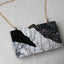 Black White Tone Pearlescent Glitter Marble Effect Acrylic Clutch bags WAAMII   