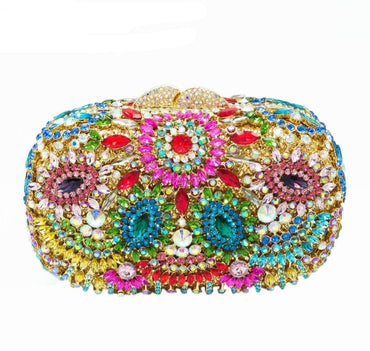 Bohemian Multicolored Rhinestone Clutch - 1 - Luxury bags by WAAMII
