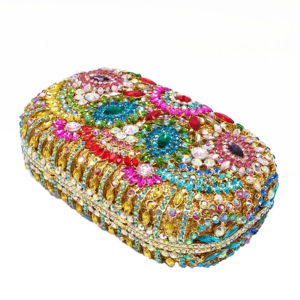 Bohemian Multicolored Rhinestone Clutch bags WAAMII   