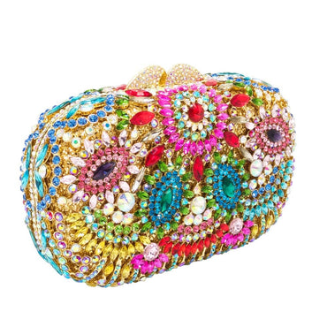 Bohemian Multicolored Rhinestone Clutch - - Luxury bags by WAAMII