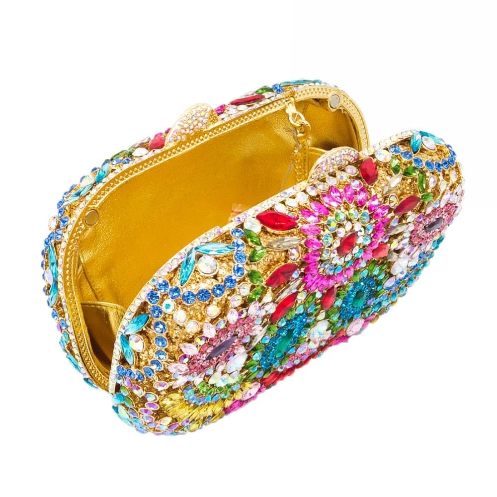 Bohemian Multicolored Rhinestone Clutch bags WAAMII   