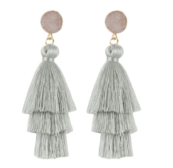 Bohemian Stone Tassel Drop Dangle Earrings Jewelry WAAMII R8  