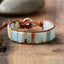 Boho Chic Jasper Cuff Leather Wrap Bracelet