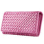 Braided Top Grain Genuine Leather Purse Wallet For Women bags WAAMII pink  