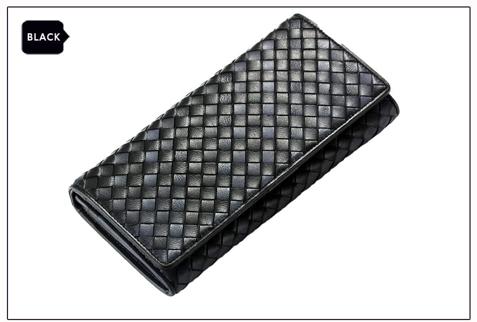 Braided Top Grain Genuine Leather Purse Wallet For Women bags WAAMII   