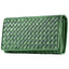 Braided Top Grain Genuine Leather Purse Wallet For Women bags WAAMII green  