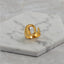 Brass With 18K Yellow Gold Plated English Letters Alphabet Rings Size Adjustable Jewelry WAAMII D  